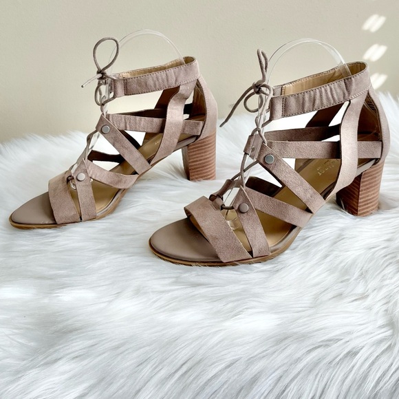 Naturalized London N5 Comfort Lace Up Faux Suede Heels - Picture 2 of 6